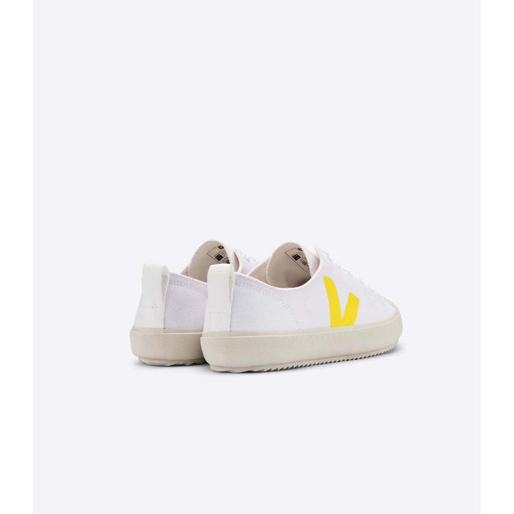 White/Yellow Women's Veja NOVA CANVAS Shoes | AU 477RVD